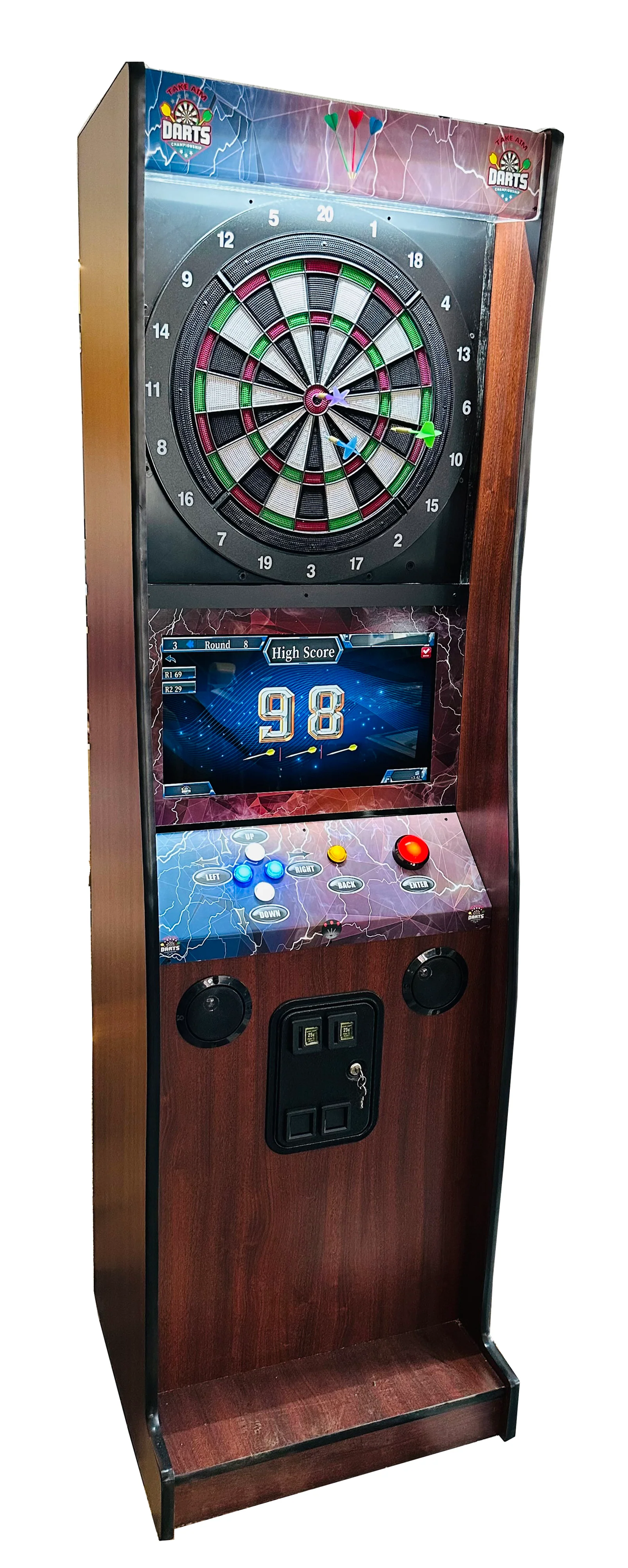 CHERRY DART MACHINE-TAKE AIM ELECTRONIC COIN OPERATED DART BOARD - BRAND NEW FOR HOME AND BUSINESS - Image 2