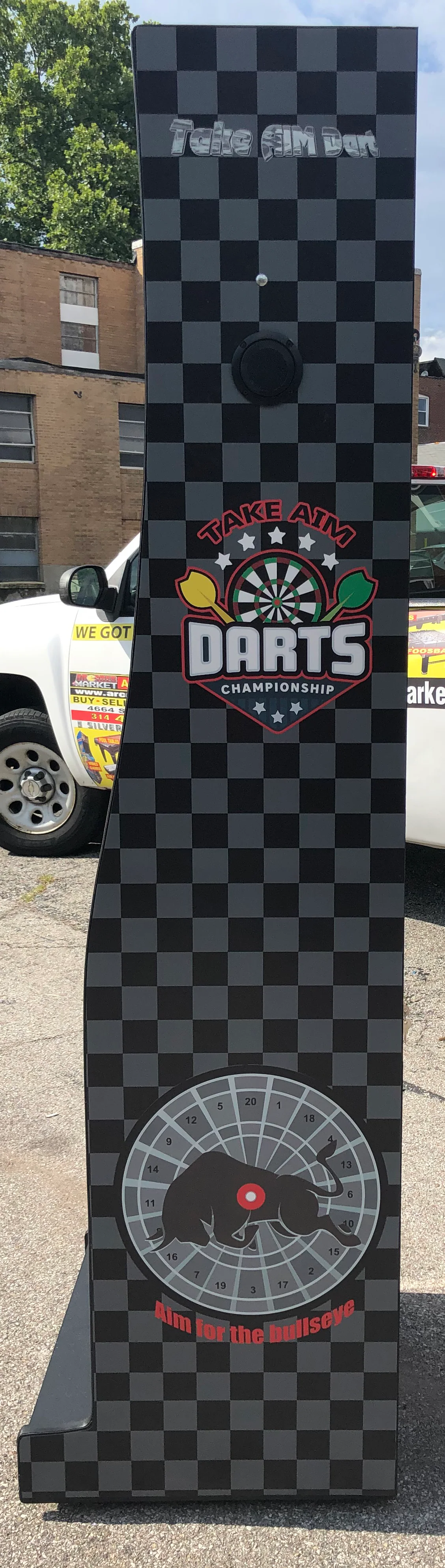 Dart Machine-Heavy Duty Commercial Grade Take Aim Dart Coin Operated With Dollar Bill Acceptor- Brand New With 23" Monitor - Image 3