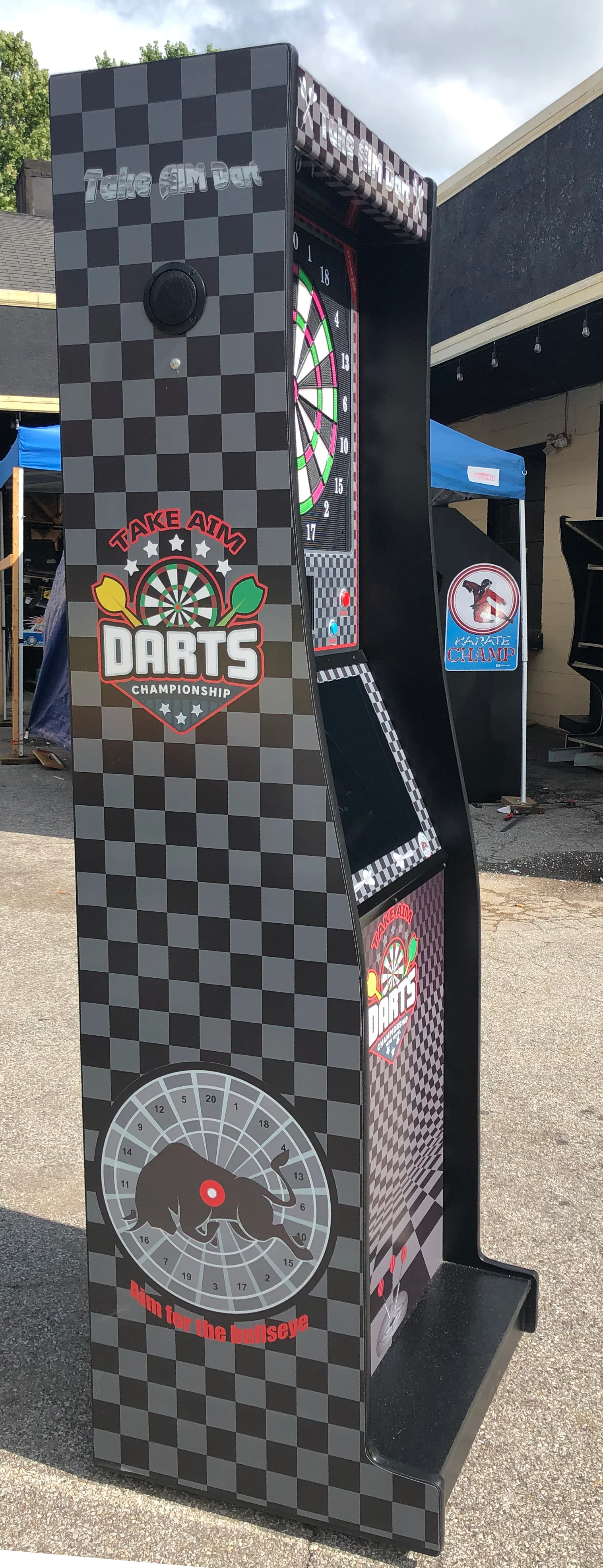 Dart Machine-Heavy Duty Commercial Grade Take Aim Dart Coin Operated With Dollar Bill Acceptor- Brand New With 23" Monitor - Image 4