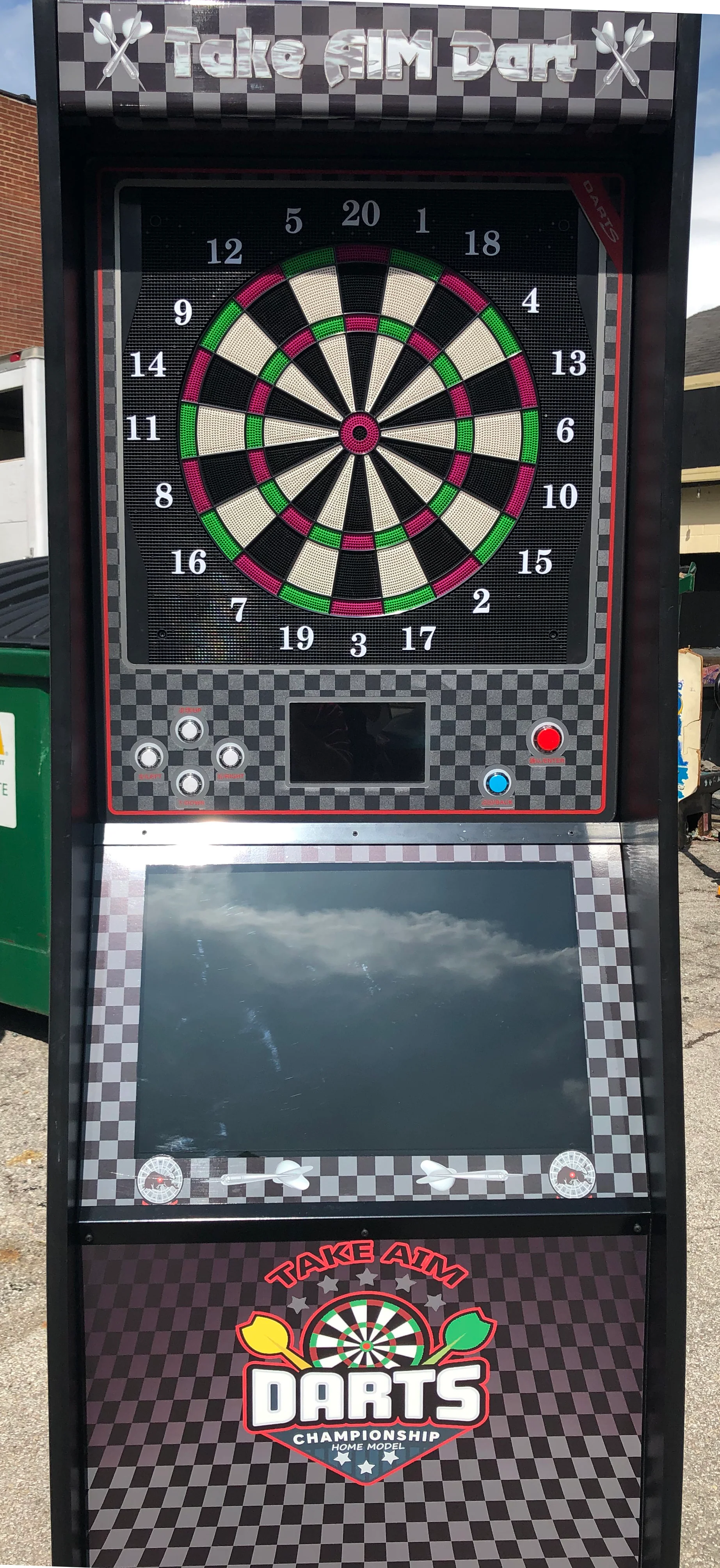 Dart Machine-Heavy Duty Commercial Grade Take Aim Dart Coin Operated With Dollar Bill Acceptor- Brand New With 23" Monitor - Image 7