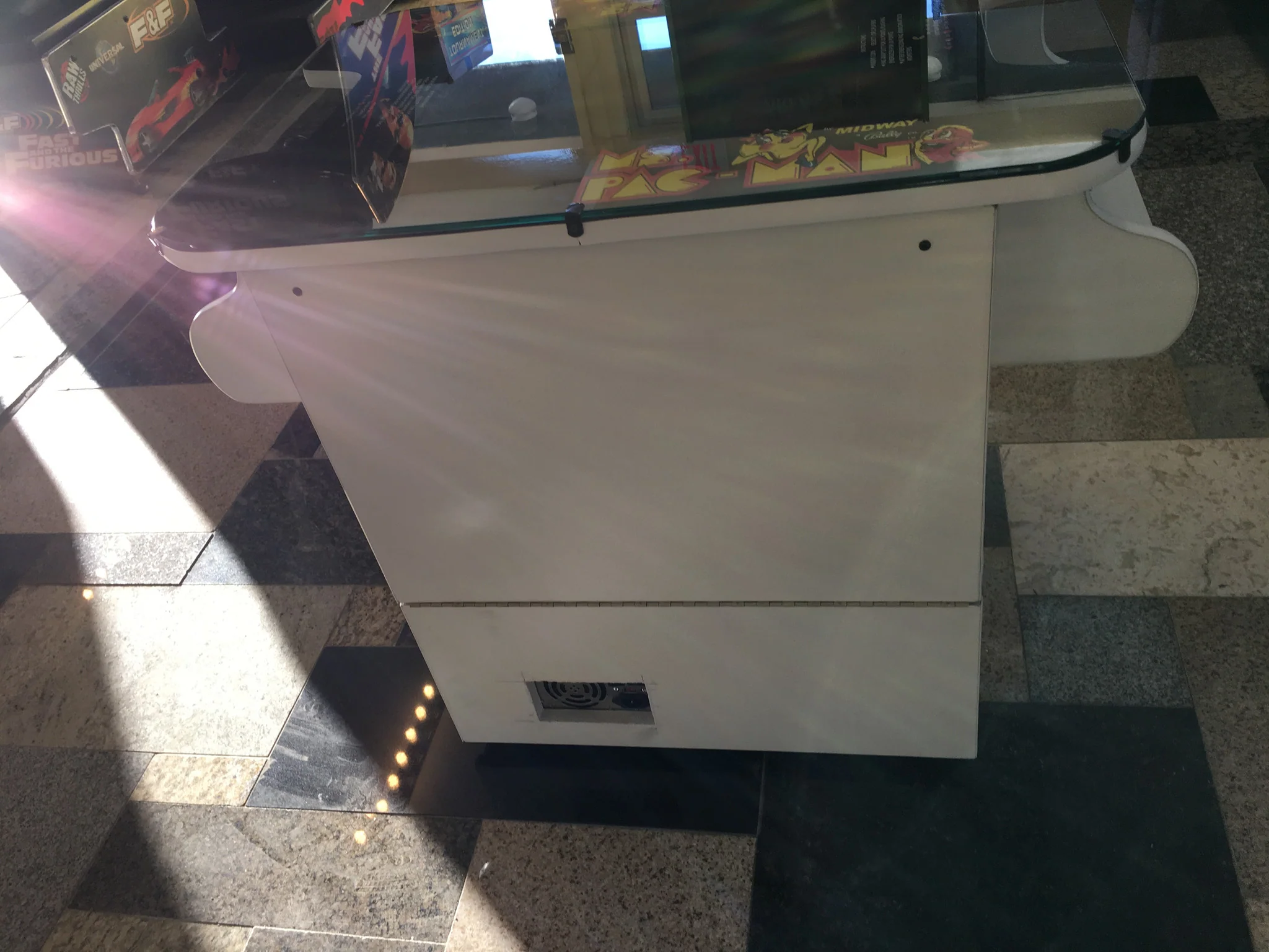 MS PACMAN COCKTAIL ARCADE IN All WHITE , PLAYS MS PACMAN AND GALAGA TOO-FREE SHIPPING- 1 YEAR PARTS WARRANTY - Image 3