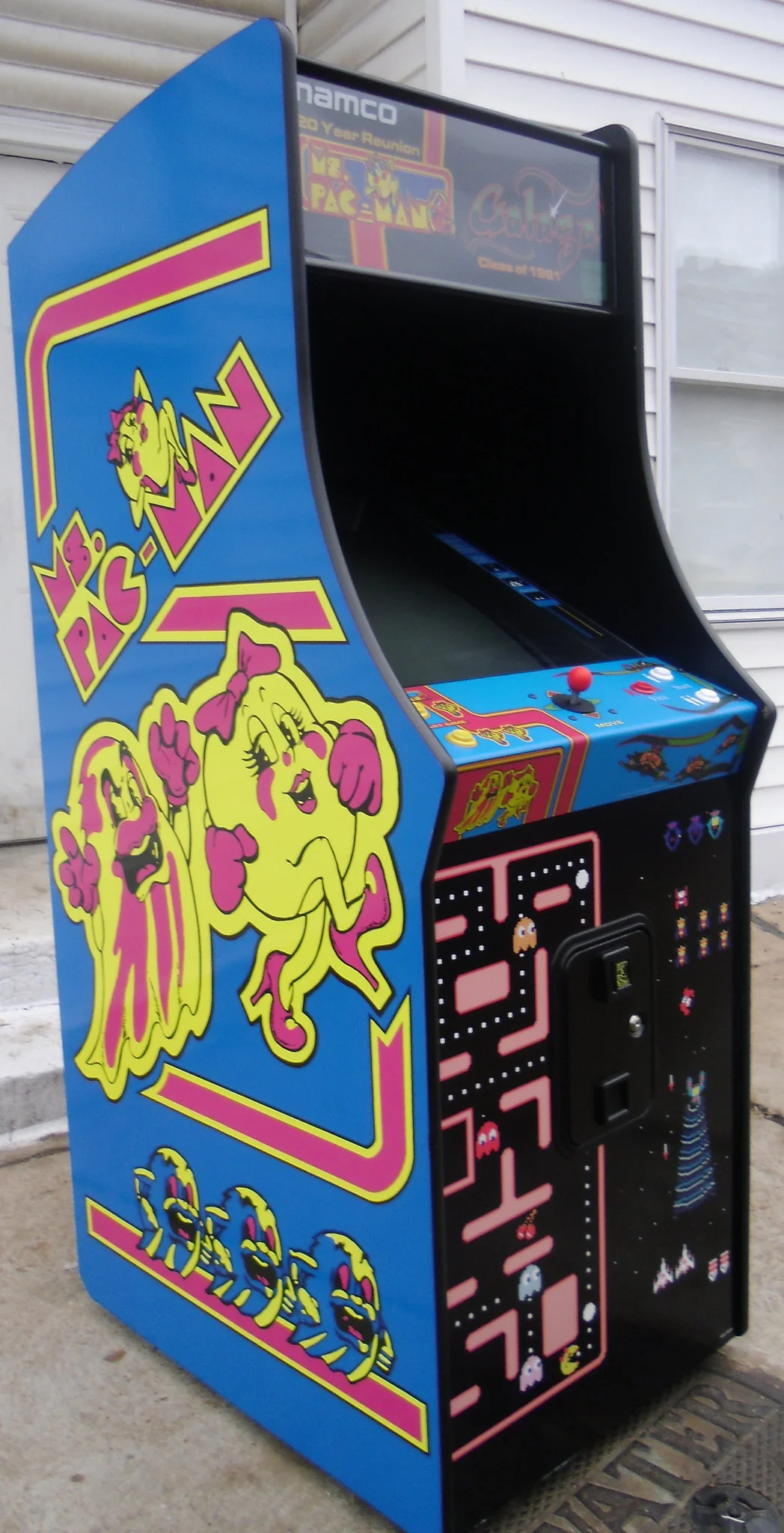 MS PACMAN-GALAGA 20 YEAR REUNION ARCADE VIDEO GAME-LOTS OF NEW PARTS-SHARP-HEAVY DUTY, COIN OPERATED, COMMERCIAL GRADE WITH FREE PLAY OPTION- - Image 4