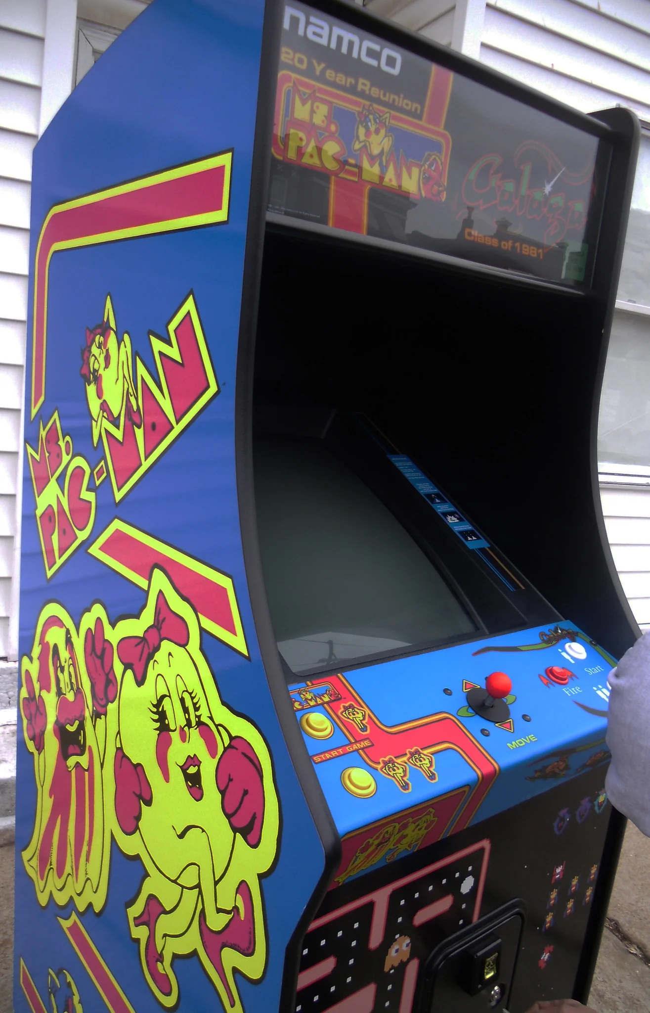 MS PACMAN-GALAGA 20 YEAR REUNION ARCADE VIDEO GAME-LOTS OF NEW PARTS-SHARP-HEAVY DUTY, COIN OPERATED, COMMERCIAL GRADE WITH FREE PLAY OPTION- - Image 5