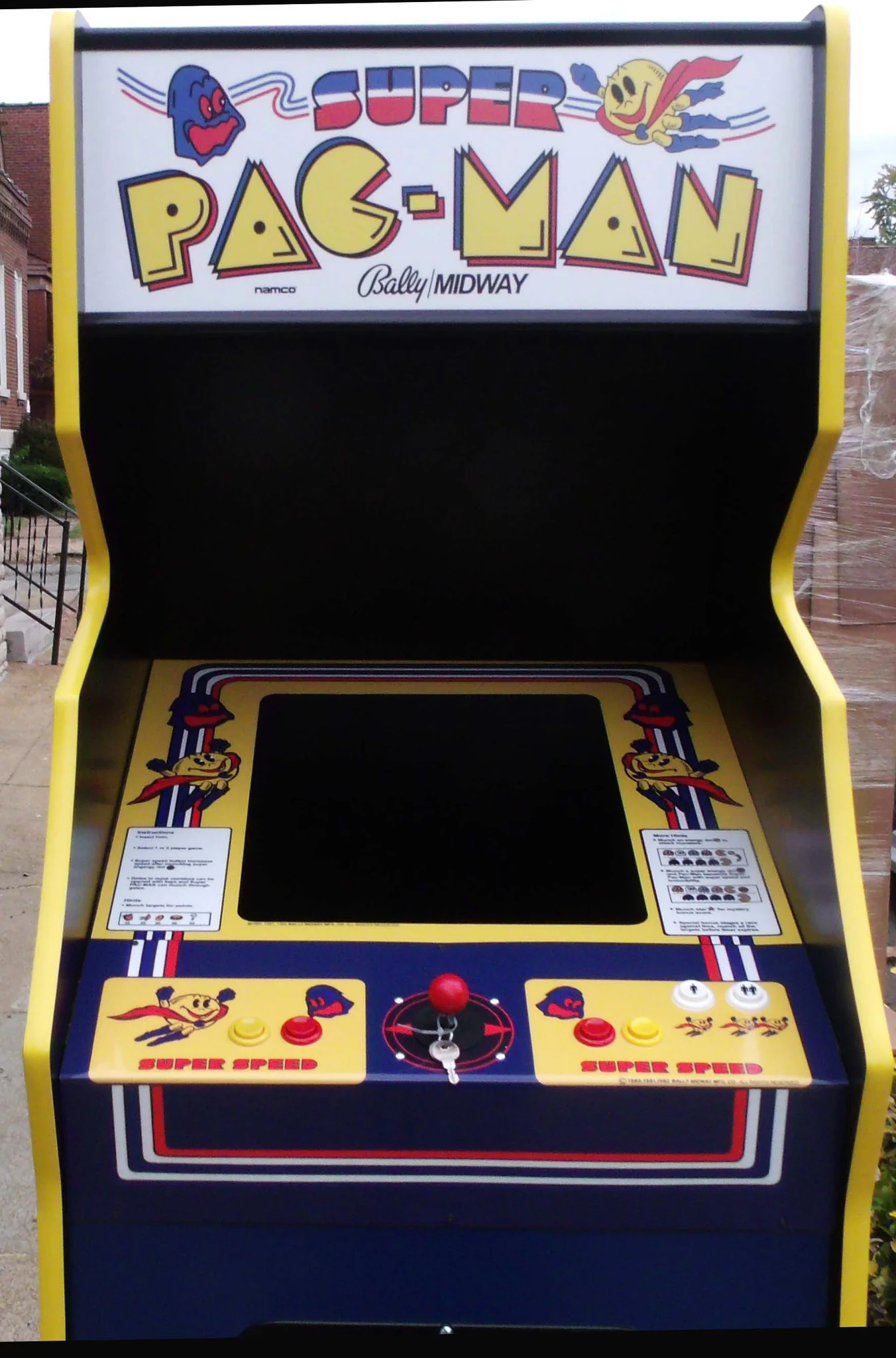SUPER PACMAN ARCADE WITH A LOTS OF NEW PARTS-LOOKS LIKE A BRAND NEW GAME-HEAVY DUTY, COIN OPERATED, COMMERCIAL GRADE WITH FREE PLAY OPTION - Image 3