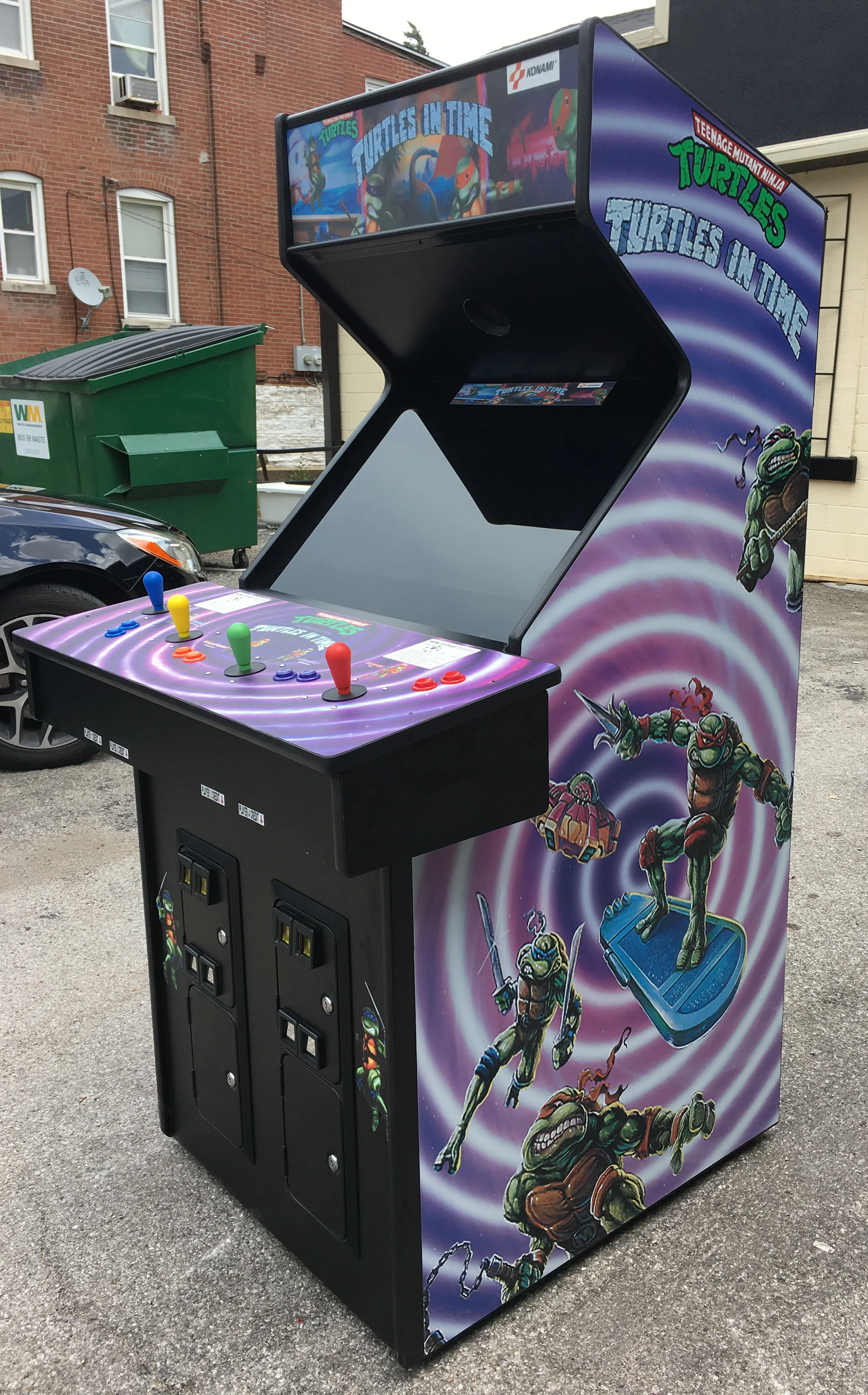 Turtles in Time With Lots Of New Parts-Sharp-HEAVY DUTY, COIN OPERATED, COMMERCIAL GRADE WITH FREE PLAY OPTION